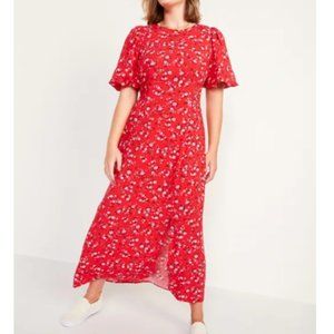 Floral Maxi Dress with Puff Sleeves